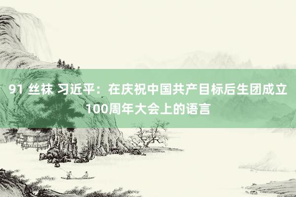 91 丝袜 习近平：在庆祝中国共产目标后生团成立100周年大会上的语言