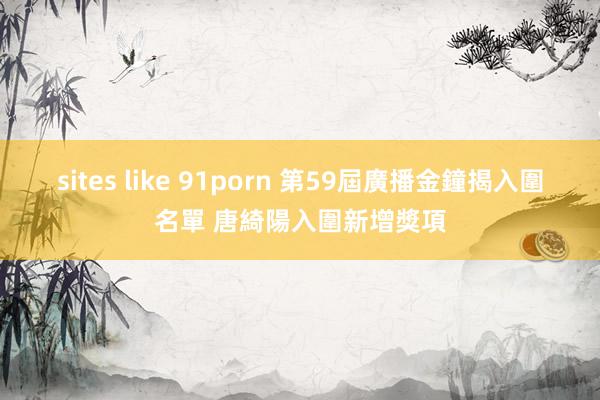 sites like 91porn 第59屆廣播金鐘揭入圍名單 唐綺陽入圍新增獎項