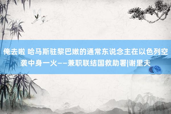 俺去啦 哈马斯驻黎巴嫩的通常东说念主在以色列空袭中身一火——兼职联结国救助署|谢里夫