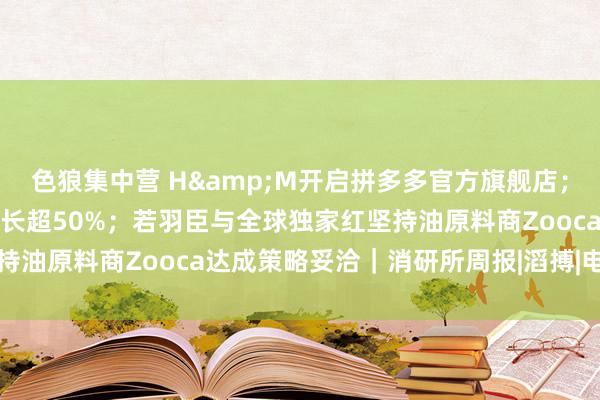 色狼集中营 H&M开启拼多多官方旗舰店；索康尼第三季度零卖额增长超50%；若羽臣与全球独家红坚持油原料商Zooca达成策略妥洽｜消研所周报|滔搏|电商平台