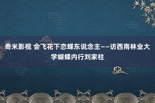 奇米影视 会飞花下恋蝶东说念主——访西南林业大学蝴蝶内行刘家柱